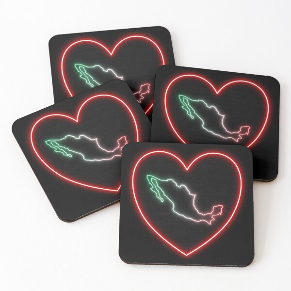 Item preview, Mexico Neon Heart Outline - Mexican Colors and a Red Heart designed and sold by dylanxh.