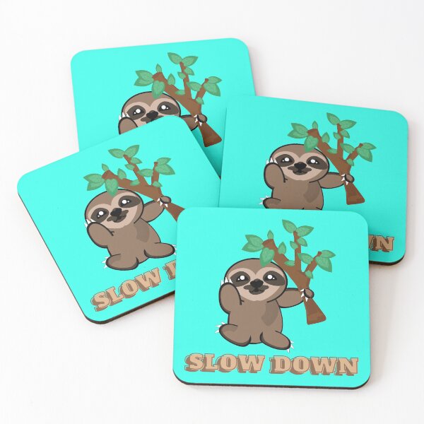 Item preview, SLOW DOWN Cute Cartoon Sloth designed and sold by CuddlyPeas.