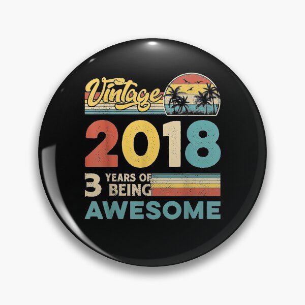 Item preview, Vintage 2018 Retro 3rd Bday Gift 3 Years Of Being Awesome  designed and sold by aguilaro.