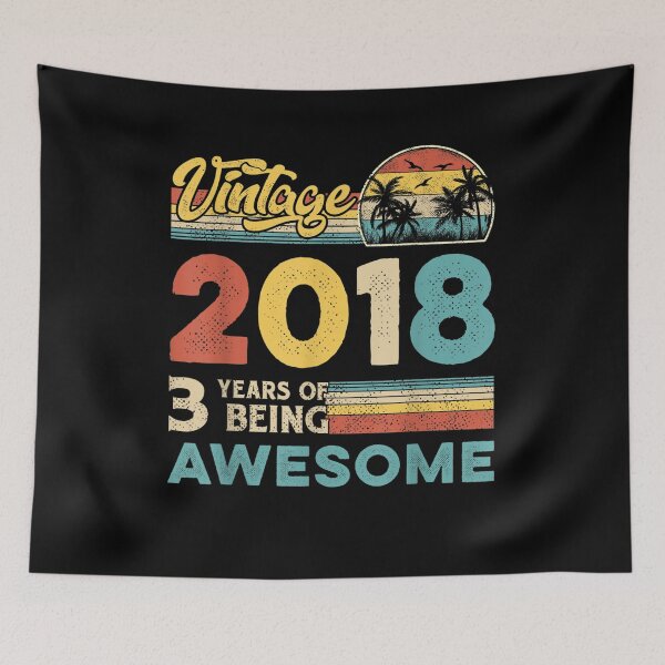 Item preview, Vintage 2018 Retro 3rd Bday Gift 3 Years Of Being Awesome  designed and sold by aguilaro.