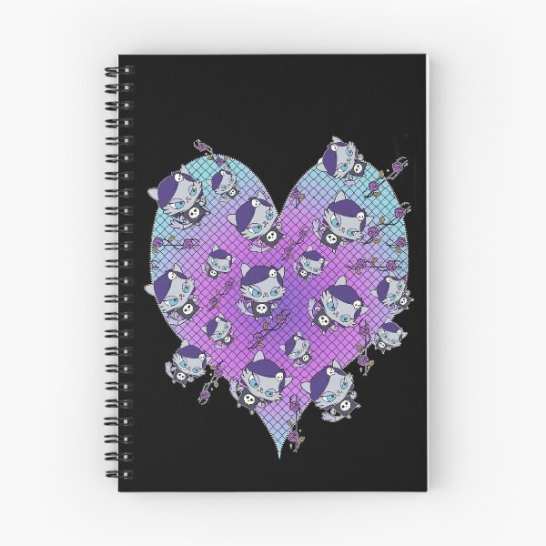 Item preview, Kawaii Gothic Cat And Thorny Roses On Heart (for black and dark colored tshirts and products) designed and sold by StormyMuse.