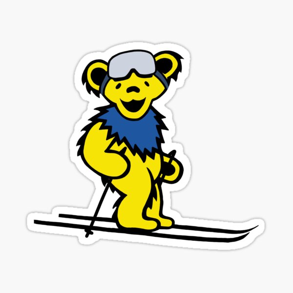 Grateful Dead Bear skiing Sticker