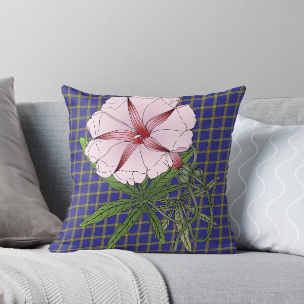 Item preview, Pretty Flower on Blue plaid designed and sold by OrangeEden.