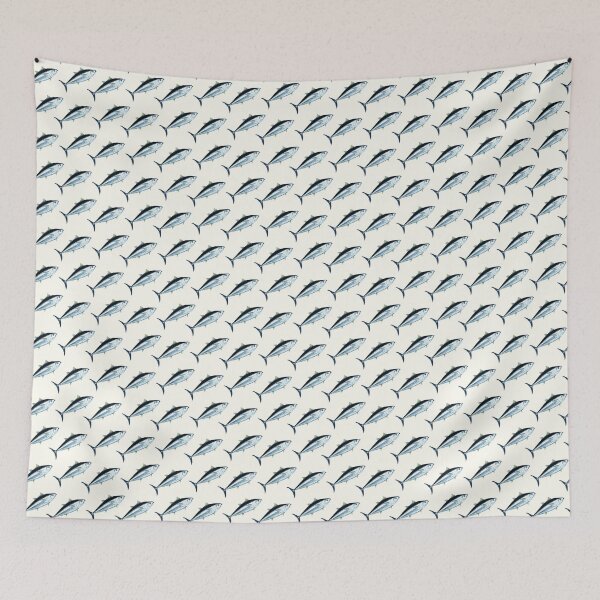 Item preview, Bluefin Tuna Repeat Pattern Diagonal - original art hand painted watercolor designed and sold by Melissa  MacMichael Art + Design.