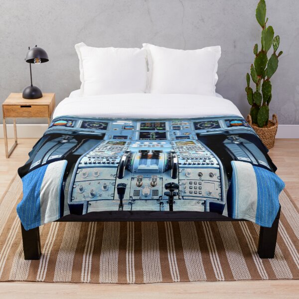 Dashboard Cockpit Airplane Pilot Throw Blanket