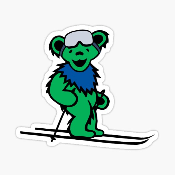 Dankbar Dead Bear Skifahren Sticker