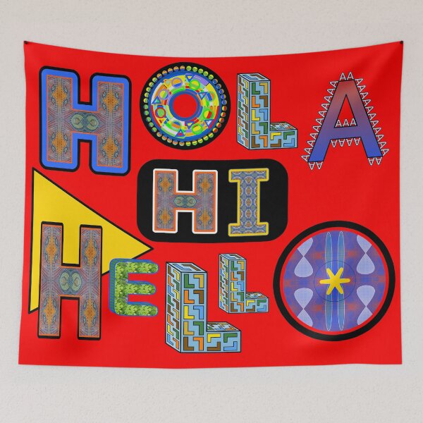 Item preview, Hola Hi Hello (bilingual greeting) designed and sold by artfulnotebook.