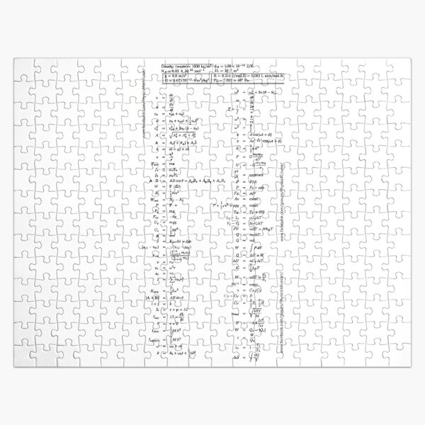 #Physics #Formula #Set, #length, distance, height, area, volume, time, speed, velocity, area rate, diffusion coefficient Jigsaw Puzzle