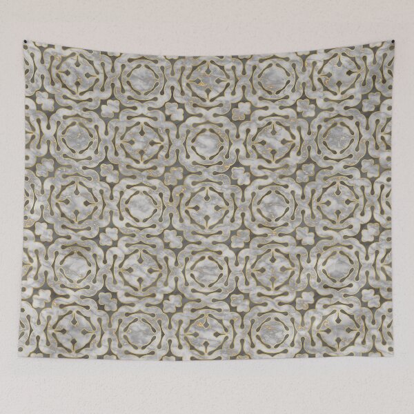 Item preview, Grey and gold marble mosaic pattern designed and sold by lents.