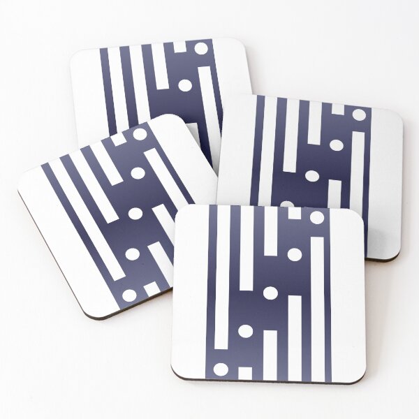Item preview, White lines and dots dark blue background designed and sold by misterstop.