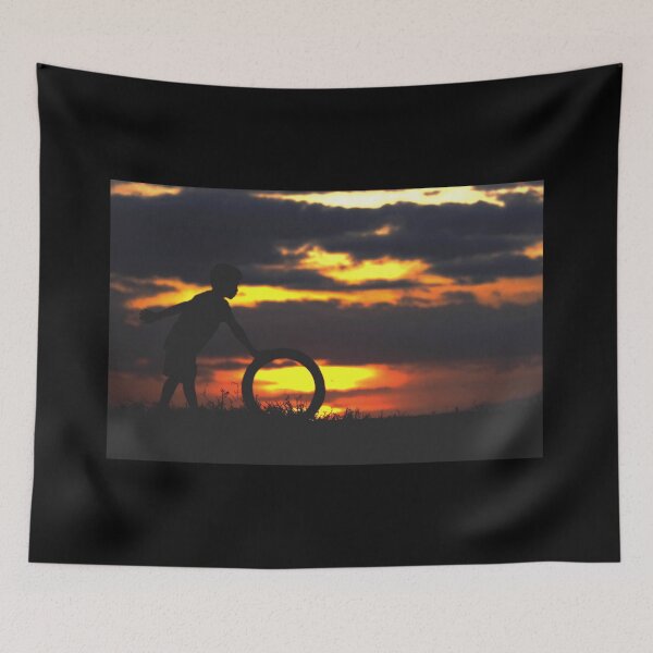 Item preview, kids playing on sunset  designed and sold by joy81.