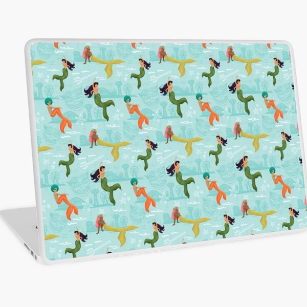 Coney Island Mermaid Pattern Laptop Skin