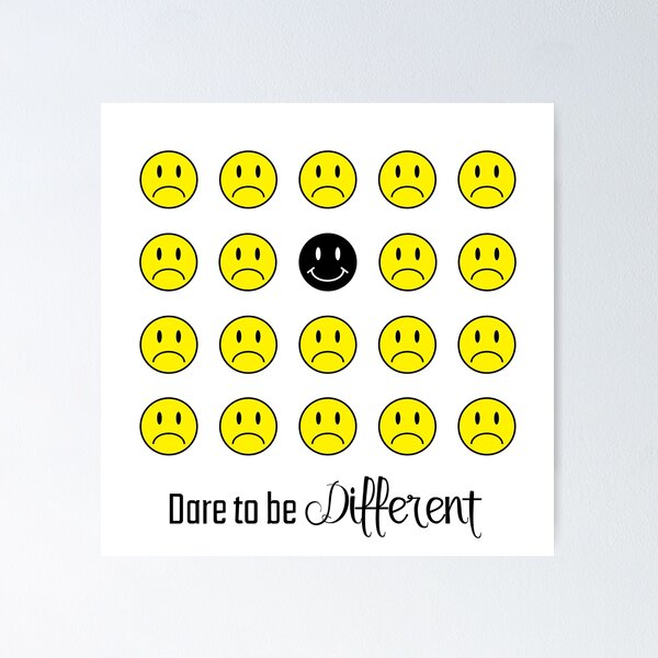 Item preview, Dare to Be Different: Inspirational, Motivational, Smiley Face Wall Art and T-Shirt designed and sold by EmilySutin.