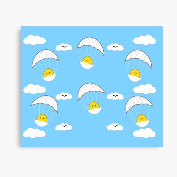 Little Chick on a parachute Canvas Print