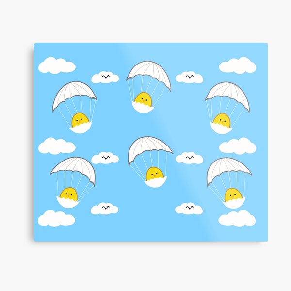 Little Chick on a parachute Metal Print