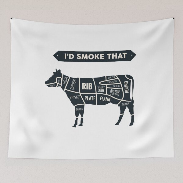 Item preview, I'd Smoke That Cow BBQ T-Shirt for Grillmasters Fathers designed and sold by TheFlipRepublic.