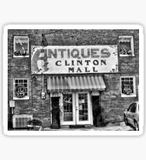 "Antiques, Clinton Mall, #2"... prints and products Sticker