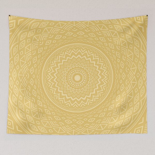 Item preview, Tribal Mandala Design Pattern // Yellow Zentangle Aztec Minimalism Eclectic Design designed and sold by AEJdesign.