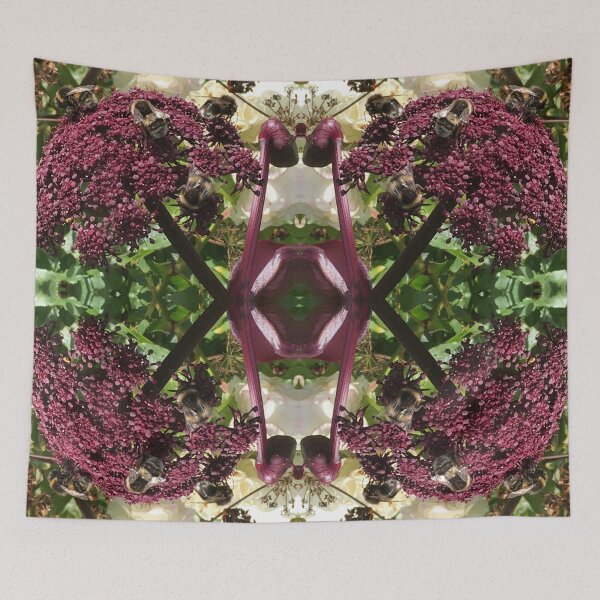 Item preview, Bee Love - A Bevy of Bee Bros on the Burgundy Blooms, Gathering Nectar designed and sold by RoseAromas.