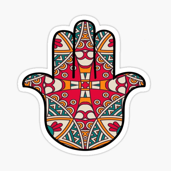 Item preview, Hamsa Hand, Hamesh, Hand of Miriam in pretty Mandala Pattern designed and sold by Colorgangster.