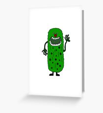 Cool Funny Pickle Tickle Monster Greeting Card