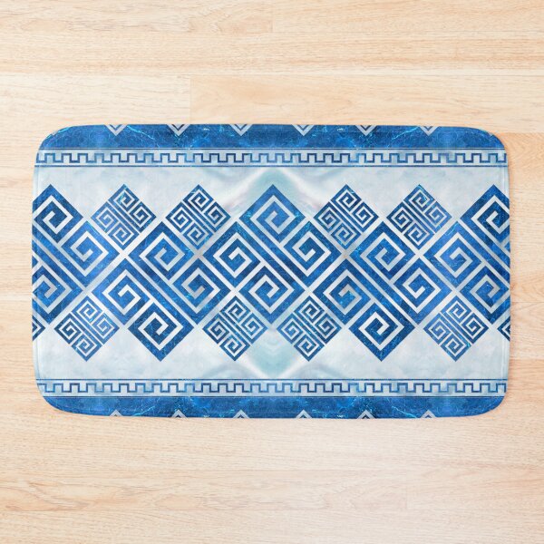 Item preview, Greek Meander - Greek Key Blue gemstone and pearl designed and sold by k9printart.