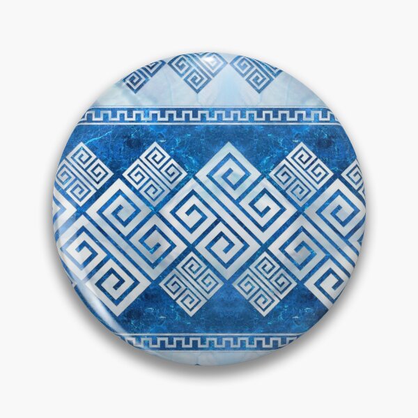 Item preview, Greek Meander - Greek Key Blue gemstone and pearl designed and sold by k9printart.