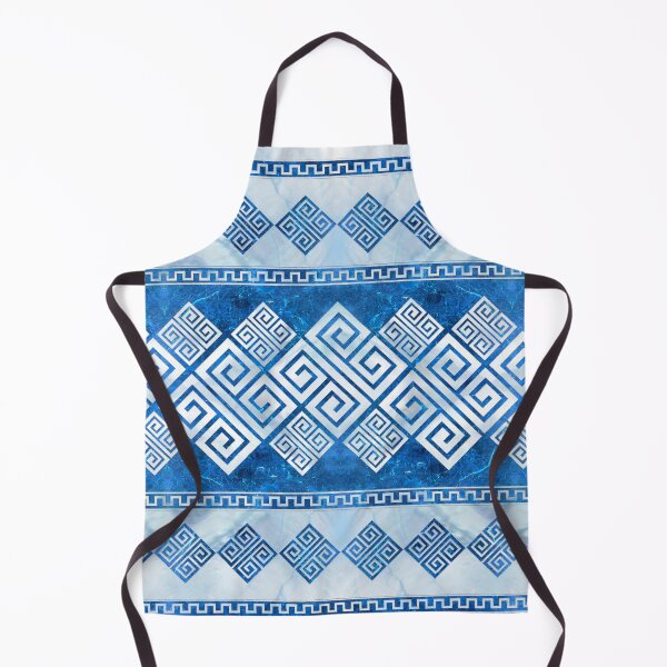 Item preview, Greek Meander - Greek Key Blue gemstone and pearl designed and sold by k9printart.