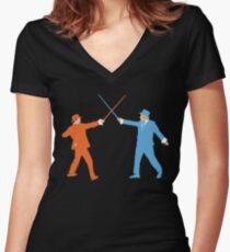 Dumb and Dumber On Guard! Women's Fitted V-Neck T-Shirt
