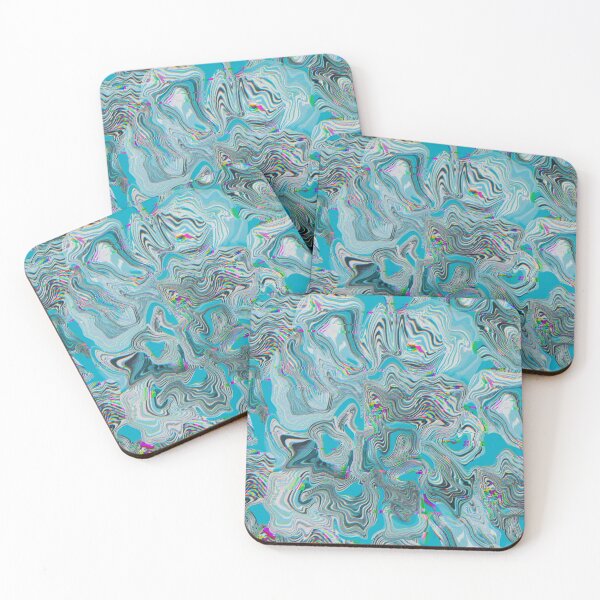 Item preview, Copy of Glitch marble pattern neon blue designed and sold by ANAKOTO.
