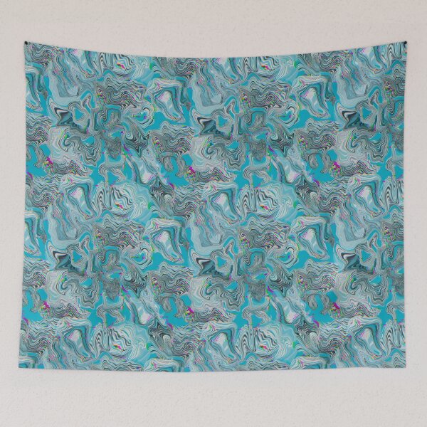 Item preview, Copy of Glitch marble pattern neon blue designed and sold by ANAKOTO.