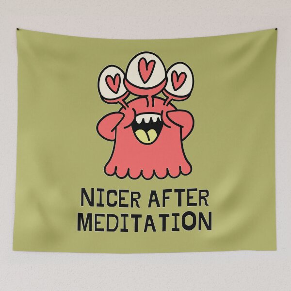 Item preview, Funny Meditation Monster (Green) designed and sold by iamwowie.