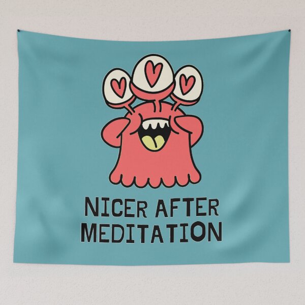Item preview, Funny Meditation Monster (Ocean Blue) designed and sold by iamwowie.