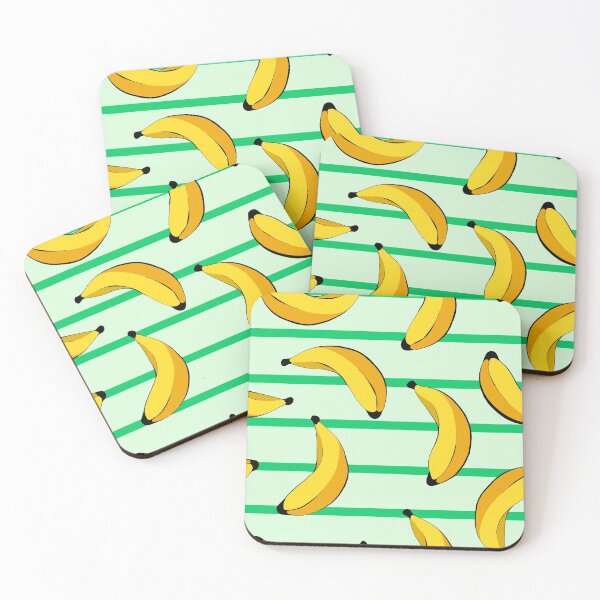Item preview, Bananas Pale Green with Green Lines Summer Fruits Design designed and sold by SemDesigns1.