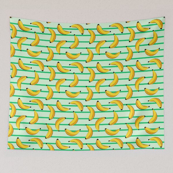 Item preview, Bananas Pale Green with Green Lines Summer Fruits Design designed and sold by SemDesigns1.