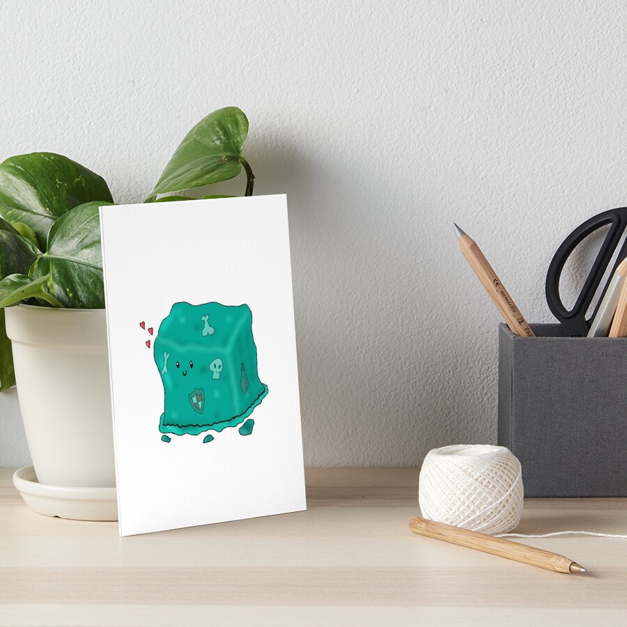 "Gelatinous Cube Cute DND Cartoon" Art Board Print by cairoa Redbubble