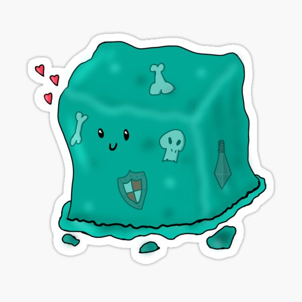 "Gelatinous Cube Cute DND Cartoon" Sticker for Sale by cairoa Redbubble