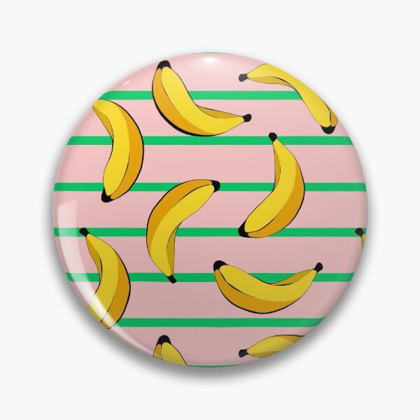 Item preview, Bananas Pale Pink with Green Lines Summer Fruits Design designed and sold by SemDesigns1.