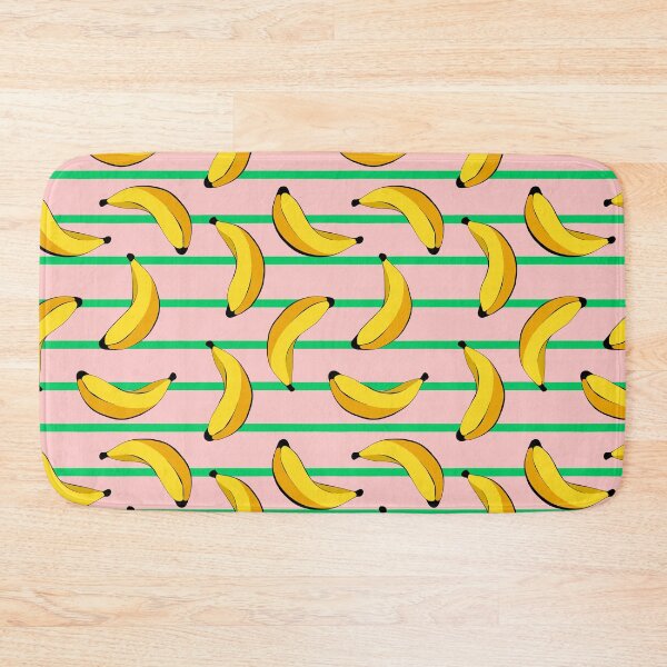 Item preview, Bananas Pale Pink with Green Lines Summer Fruits Design designed and sold by SemDesigns1.