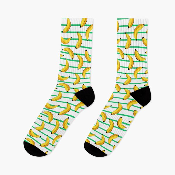 Item preview, Bananas White with Green Lines Summer Fruits Design designed and sold by SemDesigns1.