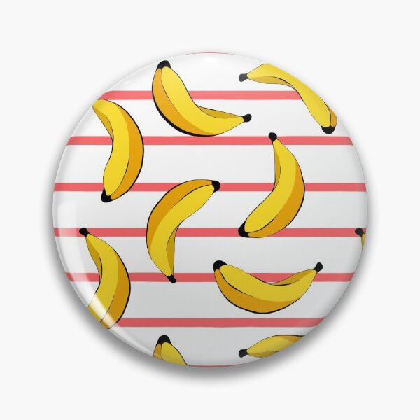 Item preview, Bananas White with Pink Lines Summer Fruits Design designed and sold by SemDesigns1.