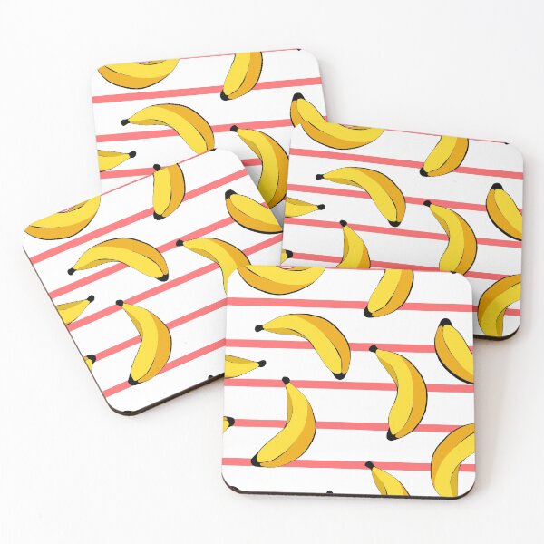 Item preview, Bananas White with Pink Lines Summer Fruits Design designed and sold by SemDesigns1.