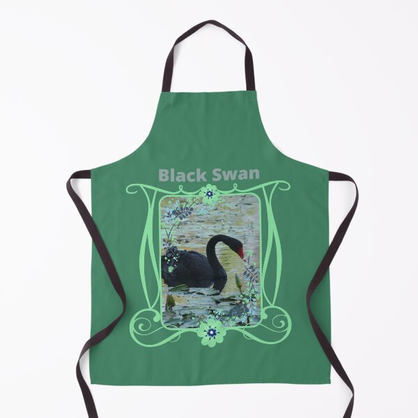 Item preview, Black swan swimming in Art Nouveau style. designed and sold by anneliesfineart.