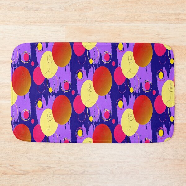 Item preview, Abstract Faces Colorful Circles abstract art design, linear design, nr 4,  Pscychedelic Arte Abstraco designed and sold by Adri Barnard.