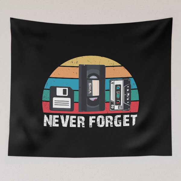 Item preview, Never forget cassette floppy disk video cassette retro designed and sold by blikonie.