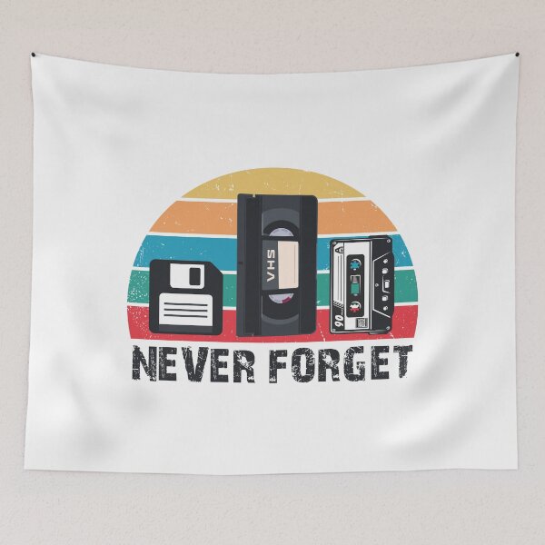 Item preview, Never forget cassette floppy disk video cassette retro designed and sold by blikonie.