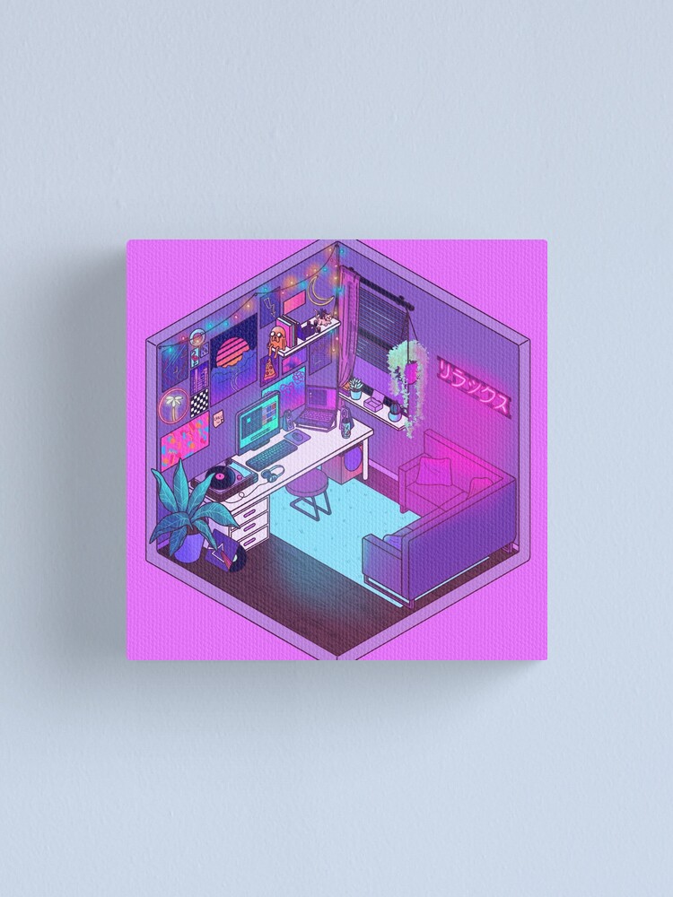 Vapor Wave Isometric Room" Canvas Print for Sale by starry-mind-art | Redbubble Vapor Wave Isometric Room" Canvas Print for Sale by starry-mind-art | Redbubble
