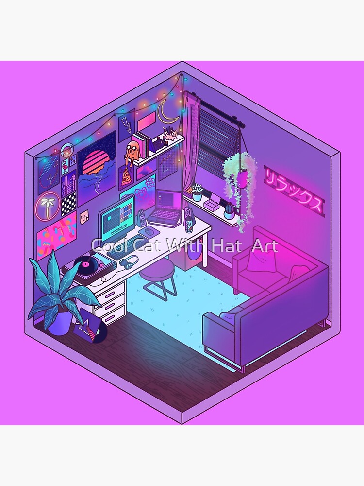 Vapor Wave Isometric Room" Canvas Print for Sale by starry-mind-art |  Redbubble
