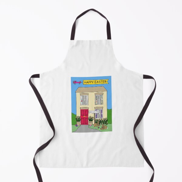 Item preview, Covid 19 Happy Easter Cartoon Self-isolation House Bunnies and Daffodils designed and sold by KateTaylor.