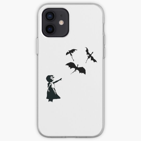 Banksy's Girl With a Balloon/Dragon iPhone Soft Case